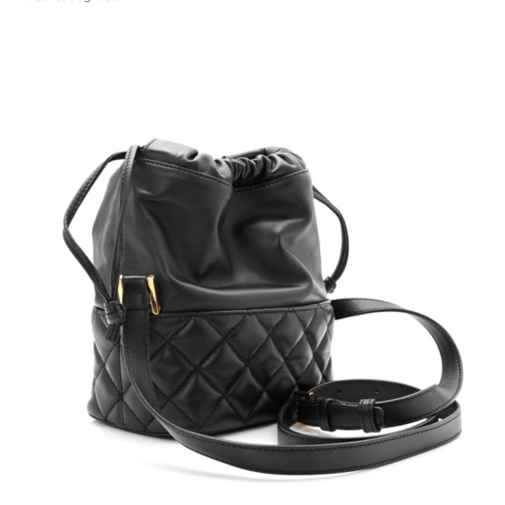 Authentic Versace Black Quilted Drawstring Bag - image 3